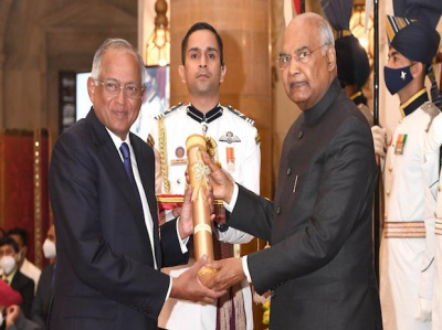 TVS Motor Company Chairman Venu Srinivasan receives Padma Bhushan award