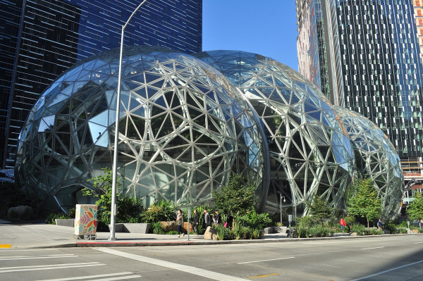 The Amazon Spheres, part of the Amazon headquarters in Seattle, U.S.