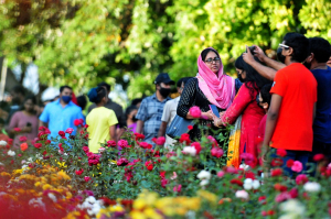 The capital celebrated the New Year in a spring venue