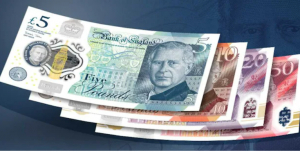 The Bank of England issued notes bearing the image of King Charles
