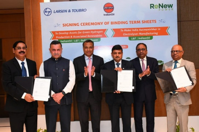 Indian Oil, L&amp;T and Renew to form joint venture to grow green hydrogen business