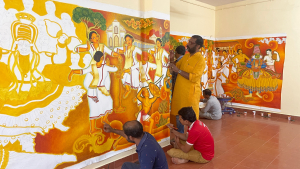 Mural of Sanskrit University at Kochi International Airport