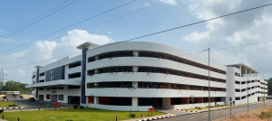 Multi level car parking facility at UST Thiruvananthapuram Campus as one of the largest parking complexes in the city