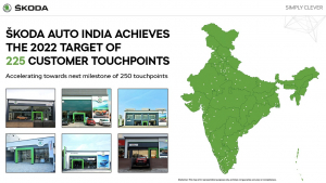 The number of Skoda showrooms has increased to 225