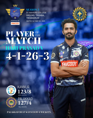 Palakkad defeats Kannur in KSI - NSK Twenty20 tournament