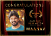 Malayalam Actor Maanav Bags Best Actor award at  Festival Internacional de Cine Independiente de Madrid FICIMAD  Spain&#039;s top film festival