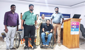 In Nipmar, which operates under the Department of Social Justice The standing wheelchair organized one-day training